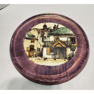 LANCASTER & SANDLAND ENGLISH WARE Trivet Dish Purple Lustre HANLEY ENGLAND